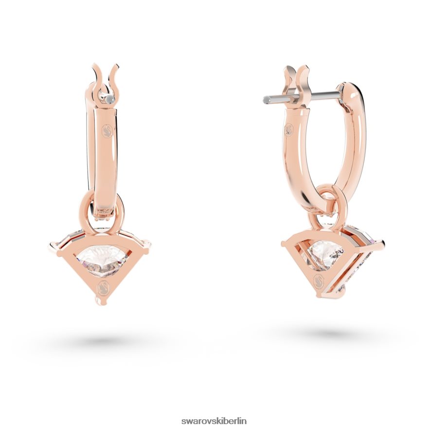 Swarovski Ortyx-Tropfenohrringe Dreiecksschliff, weiß, rosévergoldet Schmuck HLT448791