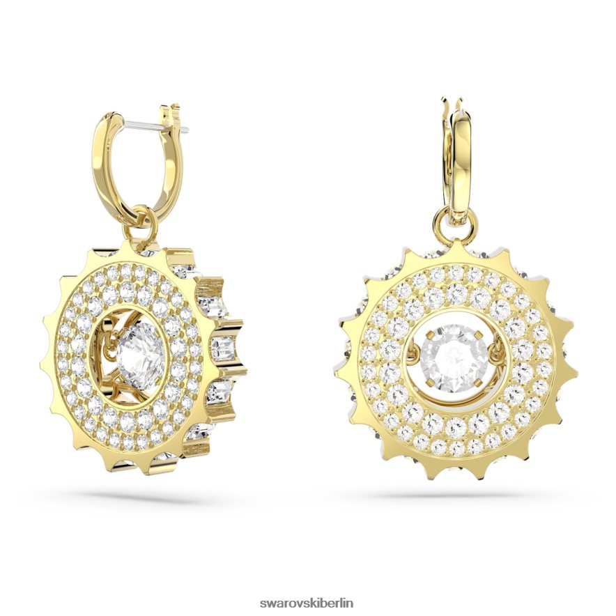 Swarovski Rota-Tropfenohrringe gemischte Rundschliffe, weiß, vergoldet Schmuck HLT448814