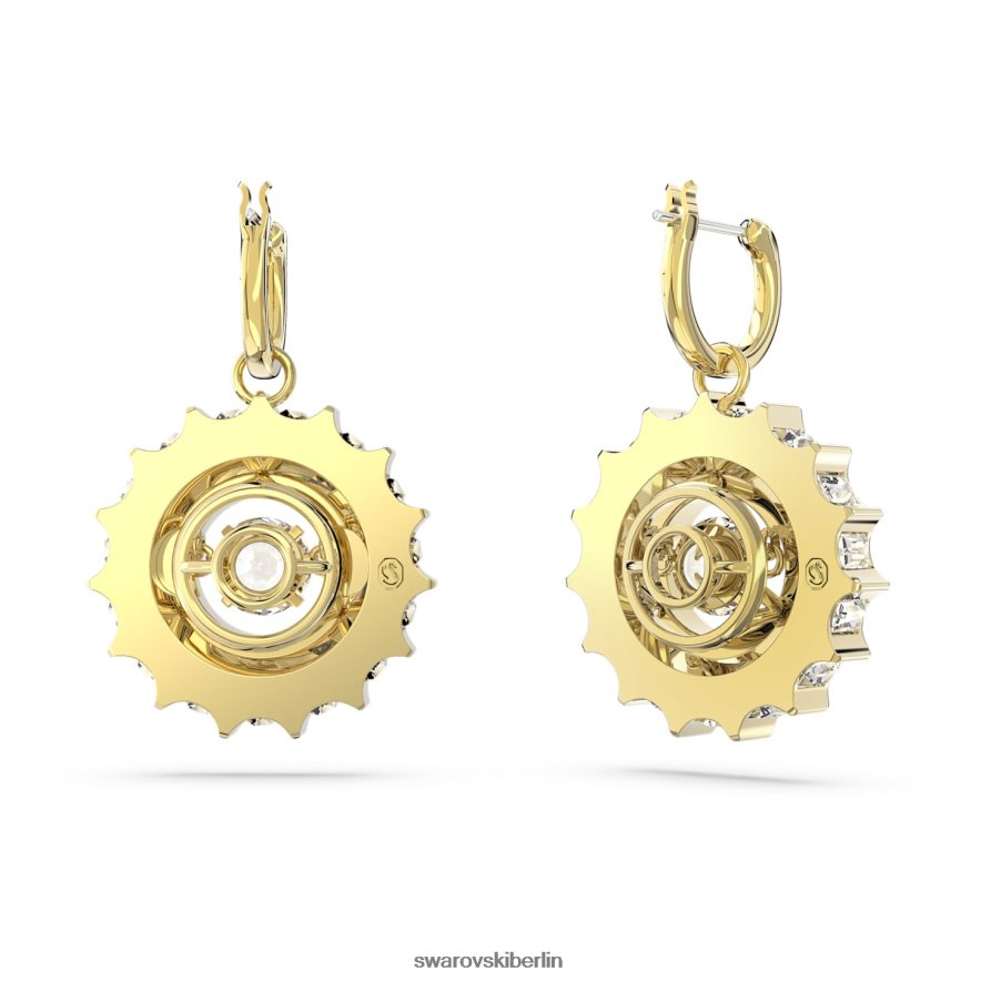 Swarovski Rota-Tropfenohrringe gemischte Rundschliffe, weiß, vergoldet Schmuck HLT448814