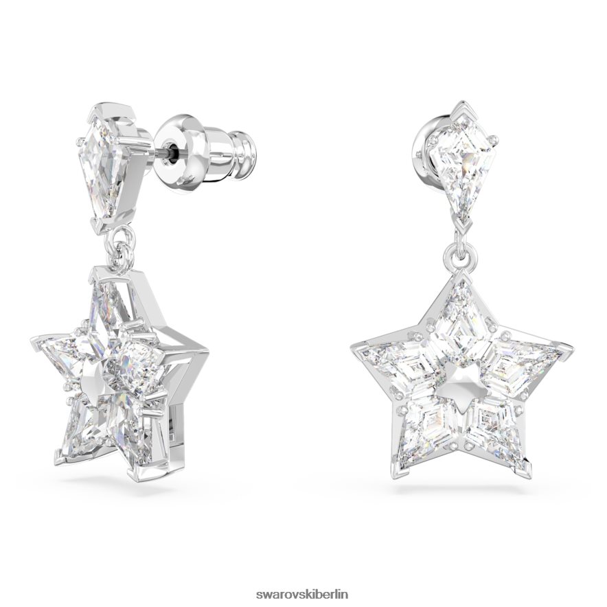 Swarovski Stella-Tropfenohrringe Drachenschliff, Stern, weiß, rhodiniert Schmuck HLT448788