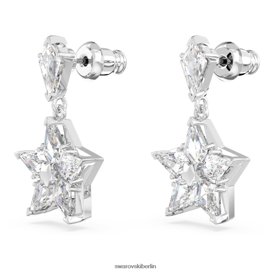 Swarovski Stella-Tropfenohrringe Drachenschliff, Stern, weiß, rhodiniert Schmuck HLT448788