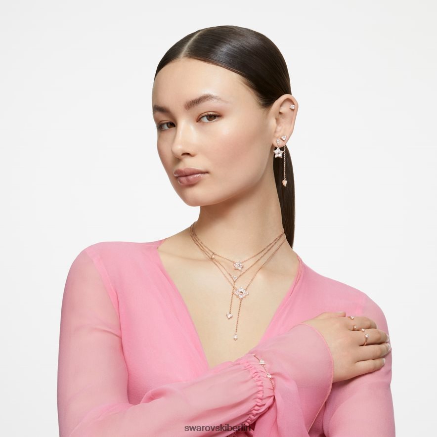 Swarovski Stella-Tropfenohrringe Drachenschliff, Stern, weiß, rosévergoldet Schmuck HLT448817