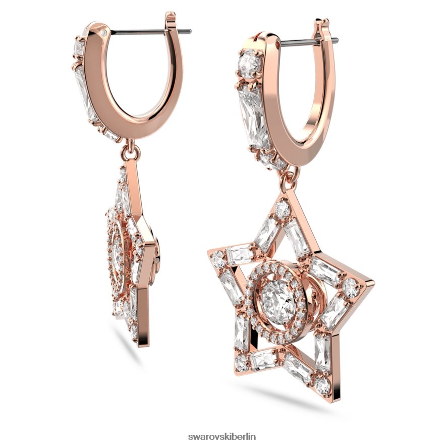 Swarovski Stella-Tropfenohrringe Mischschliffe, Stern, weiß, rosévergoldet Schmuck HLT448800