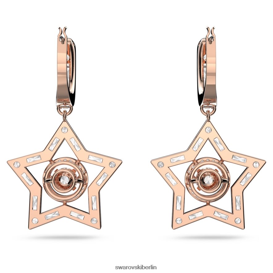 Swarovski Stella-Tropfenohrringe Mischschliffe, Stern, weiß, rosévergoldet Schmuck HLT448800