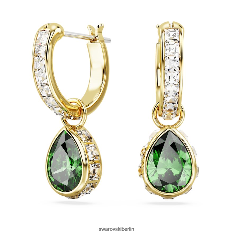 Swarovski Stilla-Tropfenohrringe Birnenschliff, grün, vergoldet Schmuck HLT448831