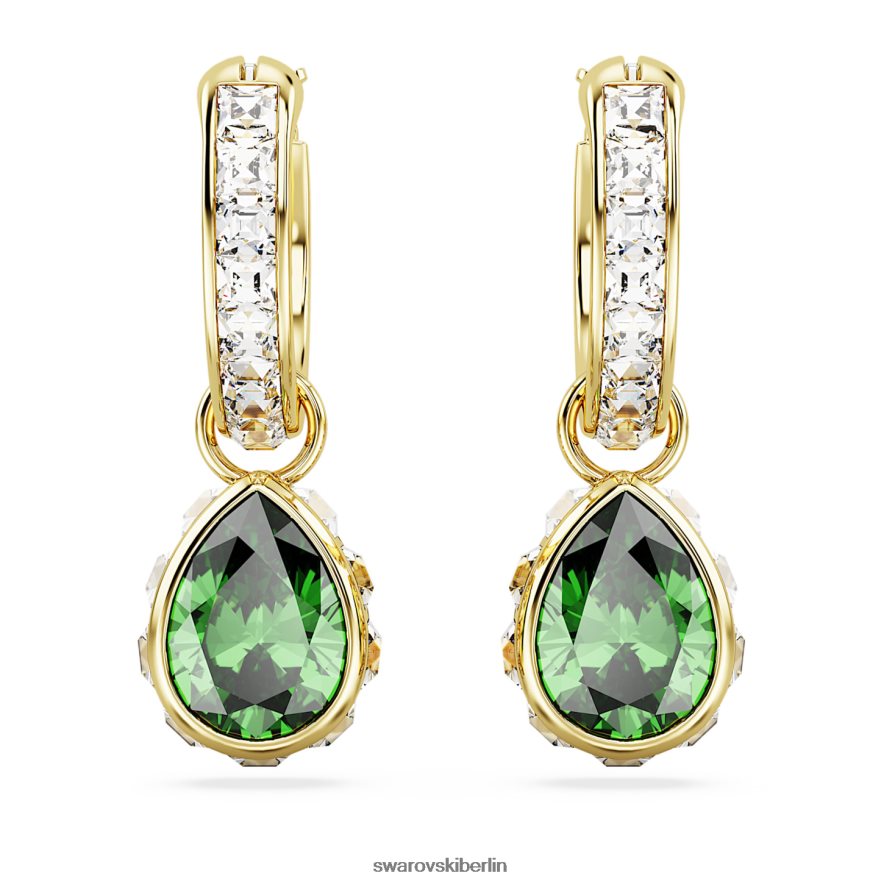 Swarovski Stilla-Tropfenohrringe Birnenschliff, grün, vergoldet Schmuck HLT448831