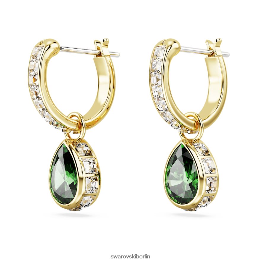 Swarovski Stilla-Tropfenohrringe Birnenschliff, grün, vergoldet Schmuck HLT448831