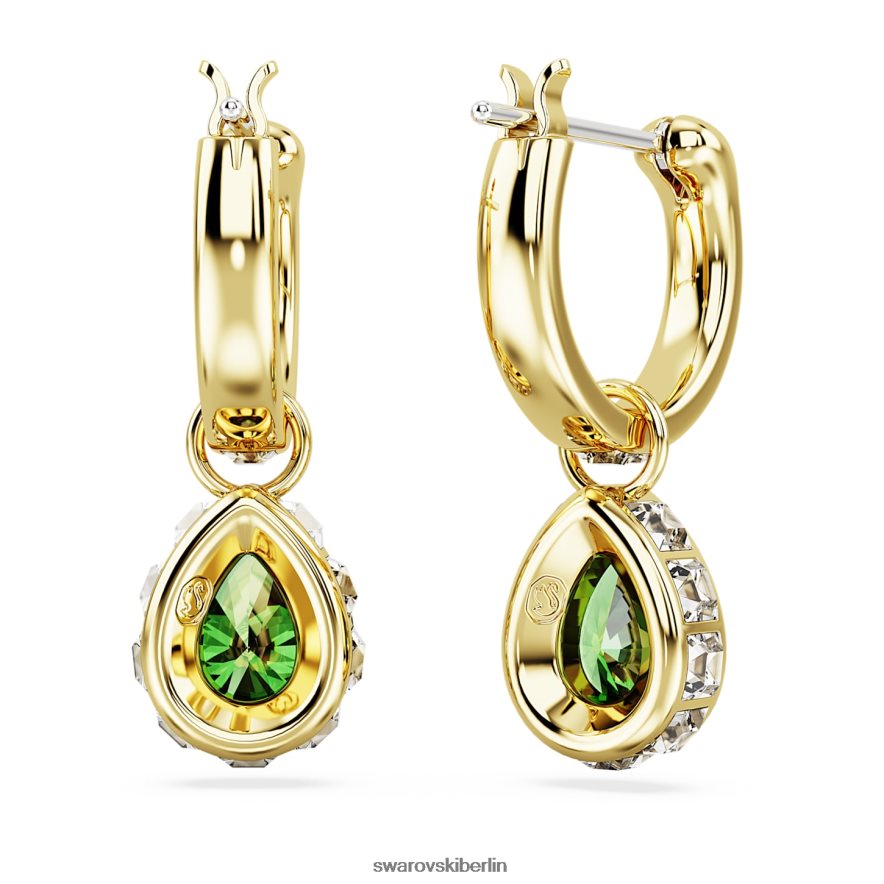Swarovski Stilla-Tropfenohrringe Birnenschliff, grün, vergoldet Schmuck HLT448831