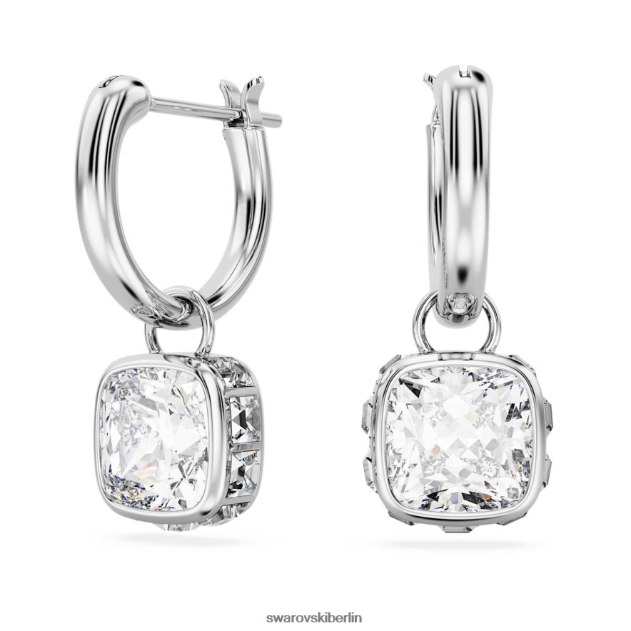Swarovski Stilla-Tropfenohrringe quadratisch geschliffen, weiß, rhodiniert Schmuck HLT448832