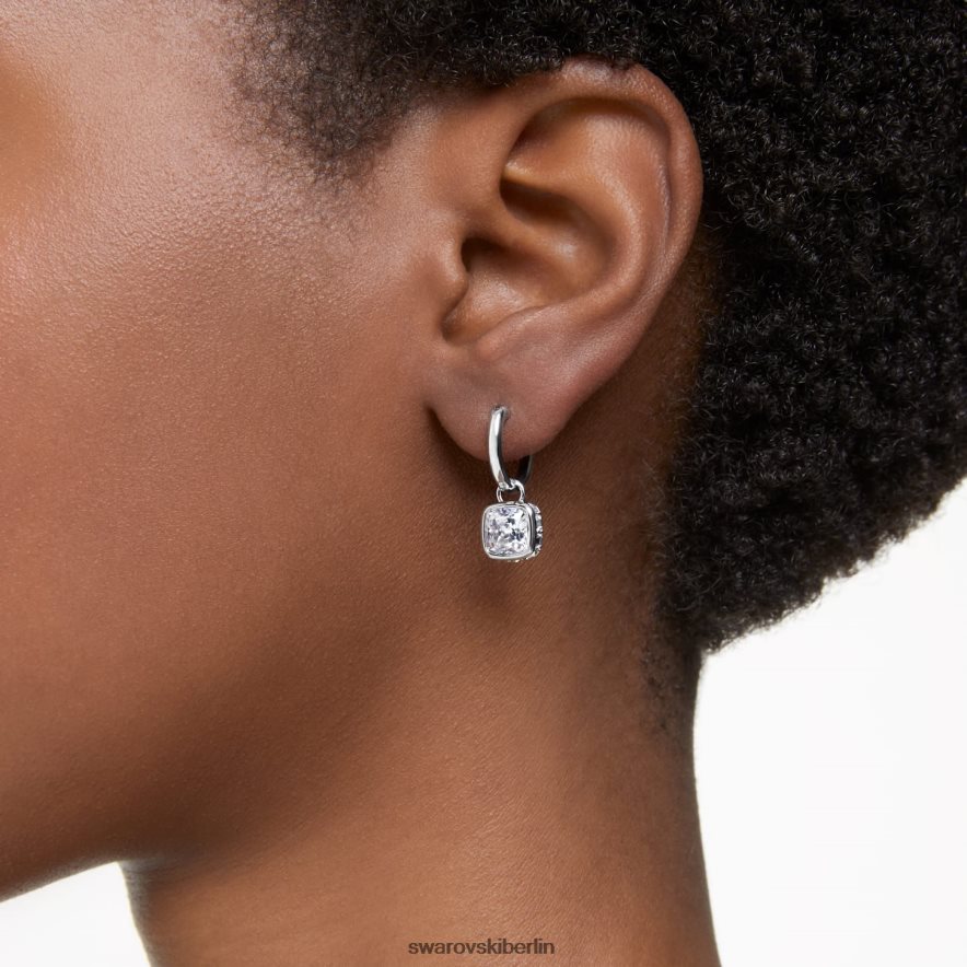 Swarovski Stilla-Tropfenohrringe quadratisch geschliffen, weiß, rhodiniert Schmuck HLT448832
