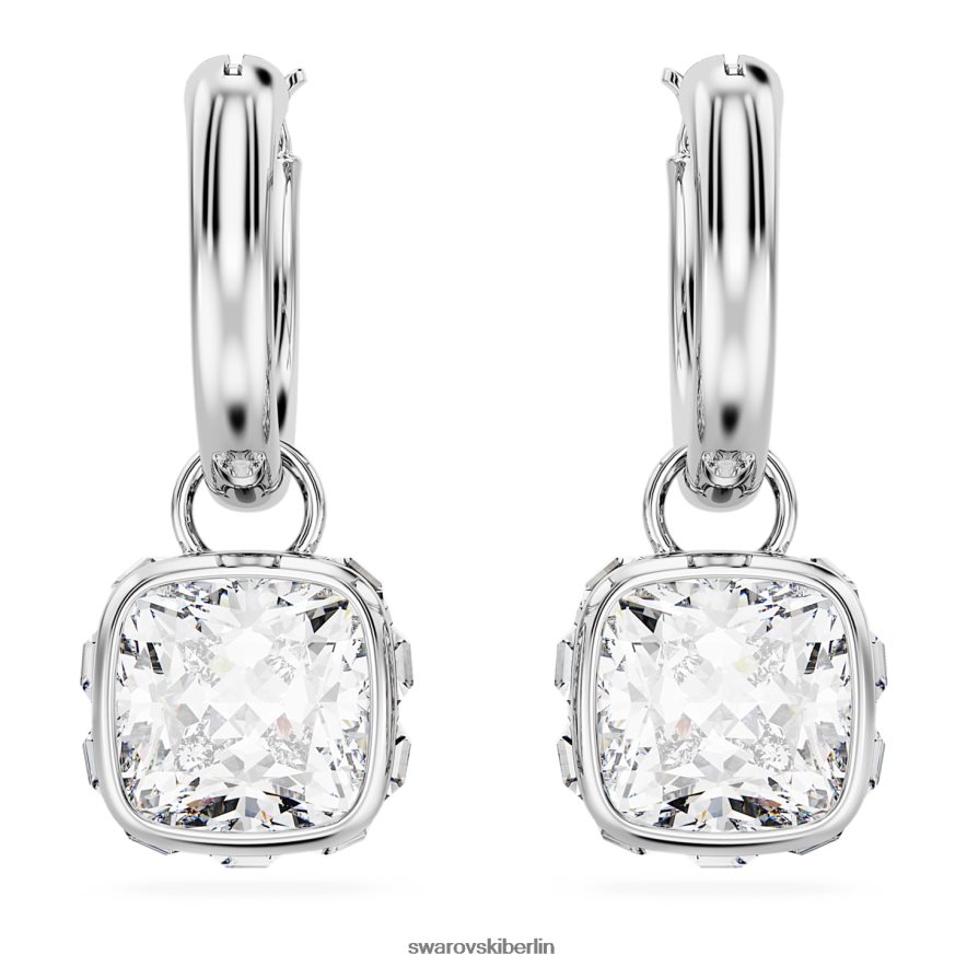 Swarovski Stilla-Tropfenohrringe quadratisch geschliffen, weiß, rhodiniert Schmuck HLT448832