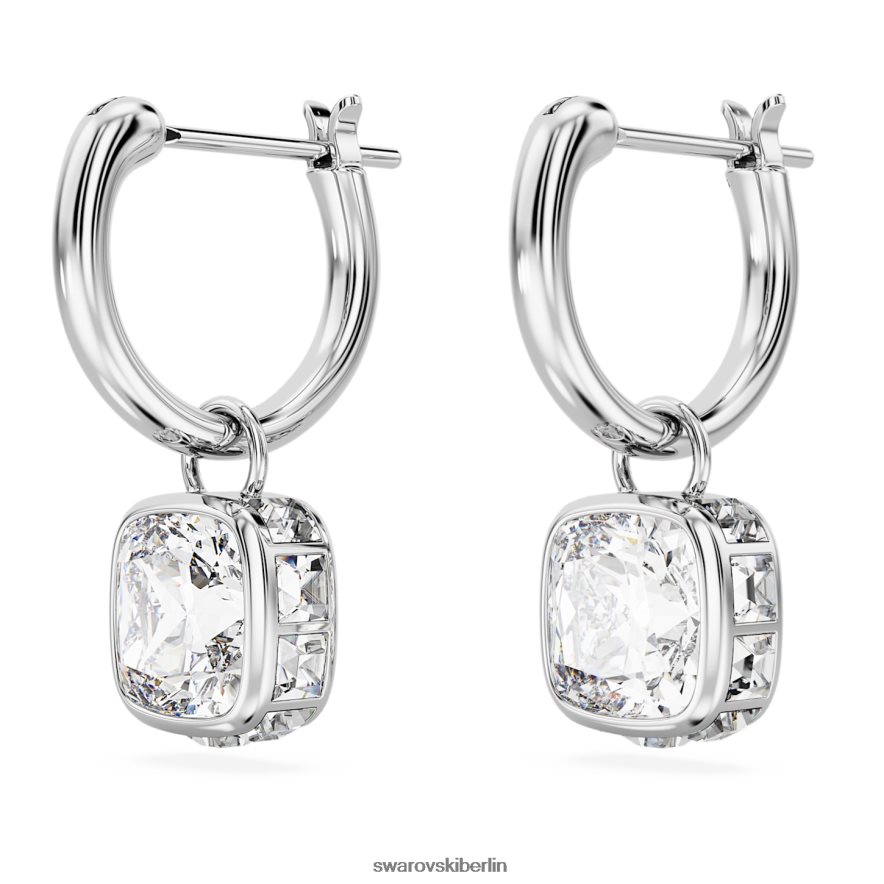 Swarovski Stilla-Tropfenohrringe quadratisch geschliffen, weiß, rhodiniert Schmuck HLT448832