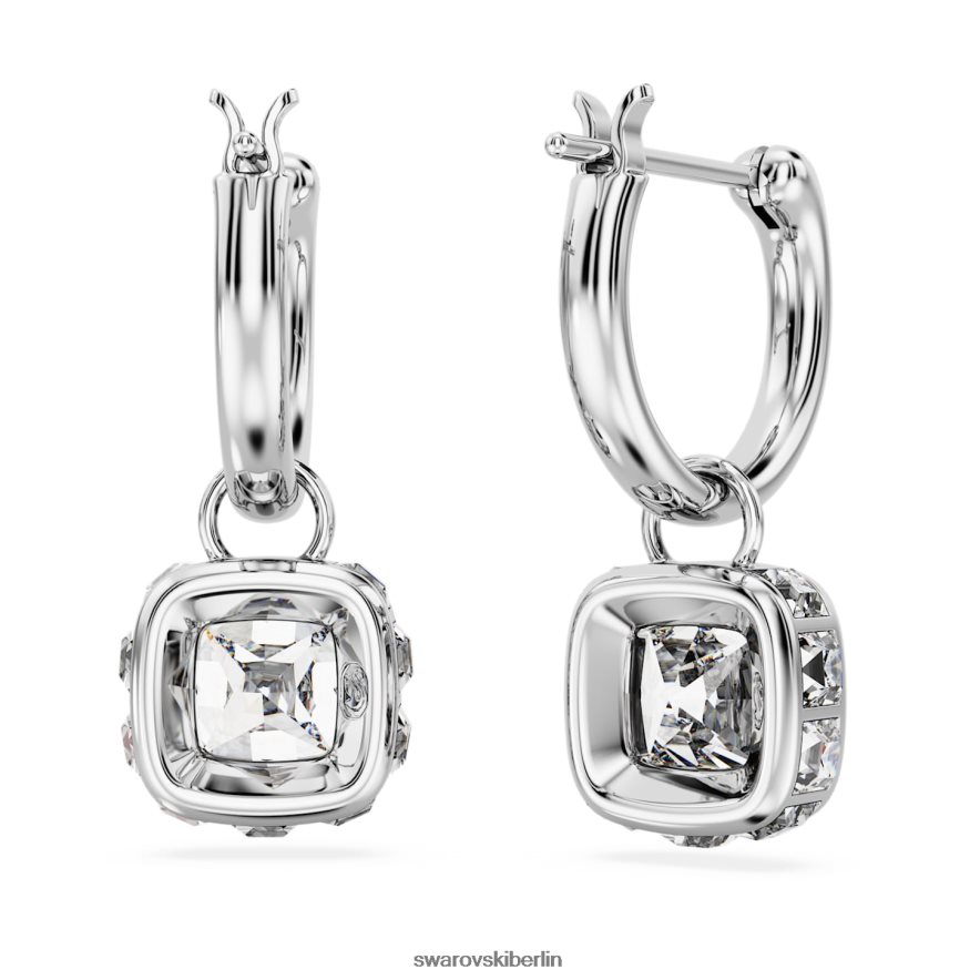 Swarovski Stilla-Tropfenohrringe quadratisch geschliffen, weiß, rhodiniert Schmuck HLT448832