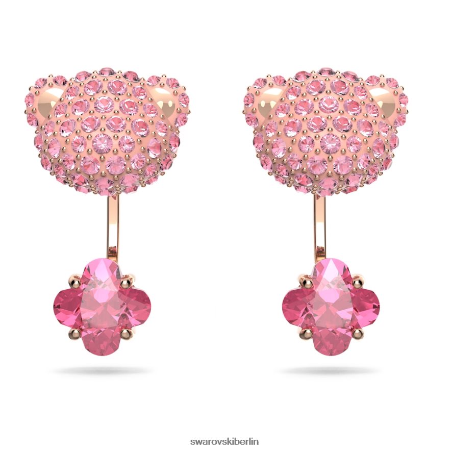 Swarovski Teddy-Ohrring-Jacken Bär, rosa, rosévergoldet Schmuck HLT448857