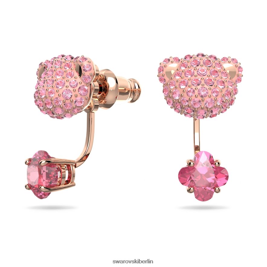Swarovski Teddy-Ohrring-Jacken Bär, rosa, rosévergoldet Schmuck HLT448857