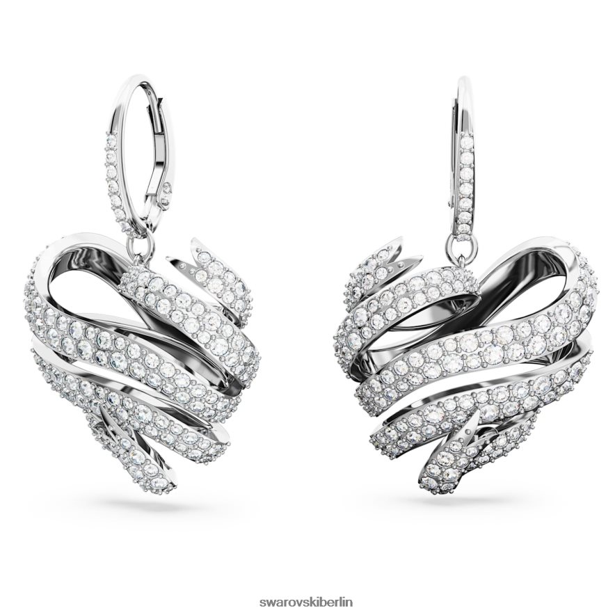 Swarovski Volta-Ohrstecker Herz, weiß, rhodiniert Schmuck HLT448786