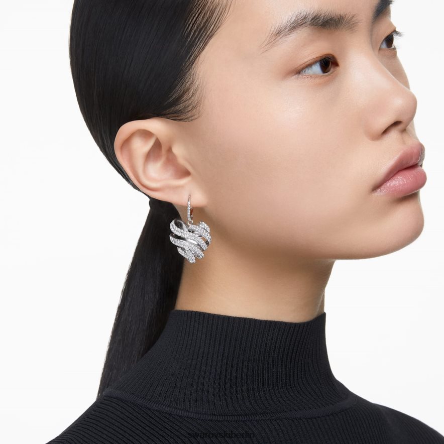 Swarovski Volta-Ohrstecker Herz, weiß, rhodiniert Schmuck HLT448786