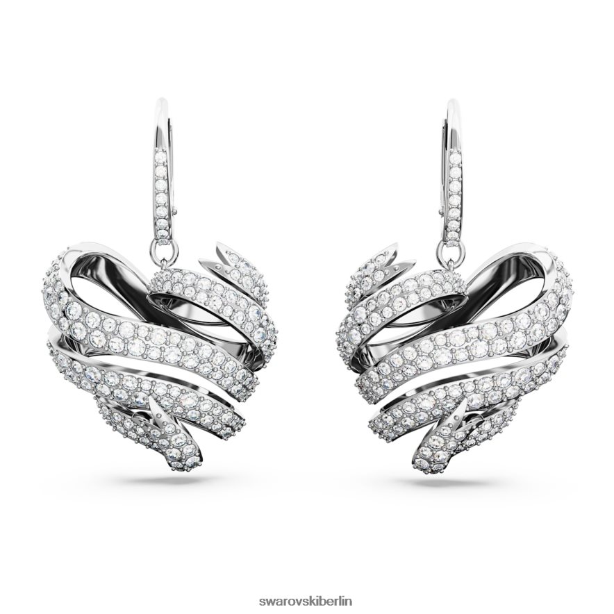 Swarovski Volta-Ohrstecker Herz, weiß, rhodiniert Schmuck HLT448786