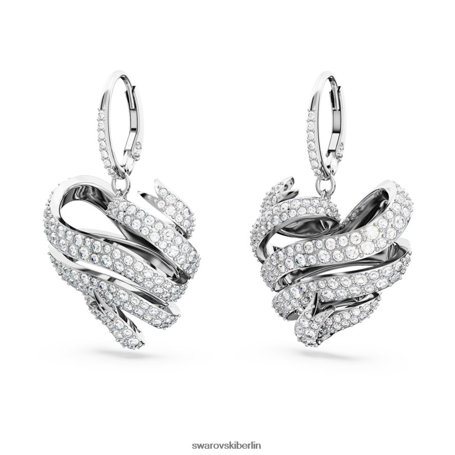 Swarovski Volta-Ohrstecker Herz, weiß, rhodiniert Schmuck HLT448786