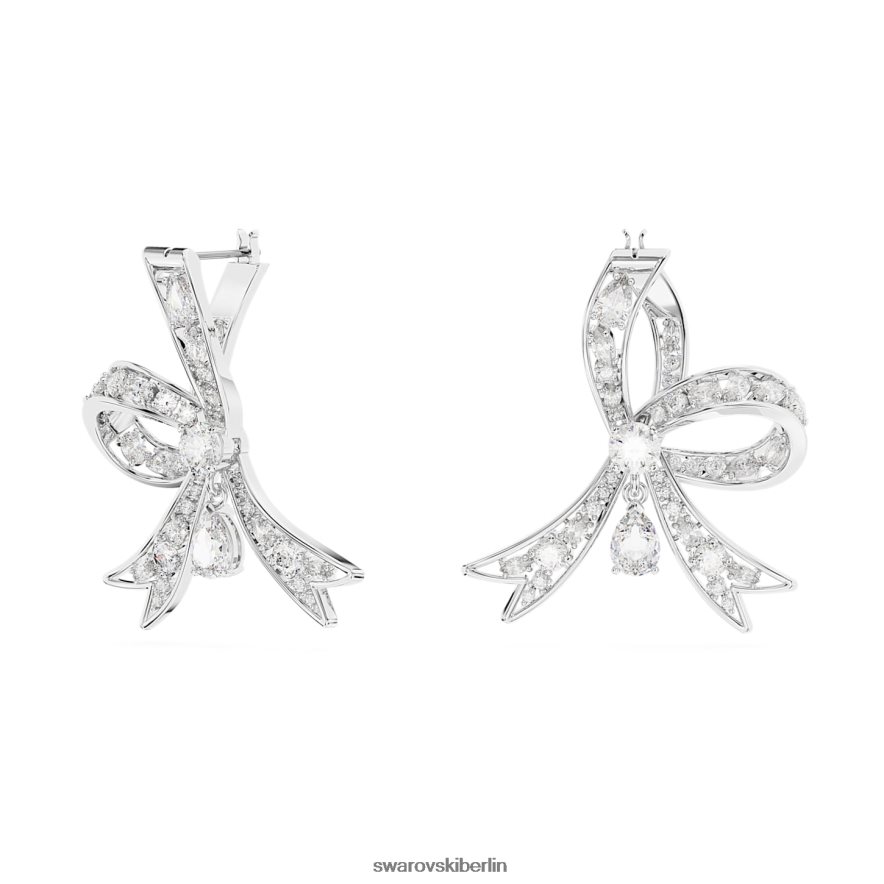 Swarovski Volta-Tropfenohrringe Schleife, weiß, rhodiniert Schmuck HLT448709