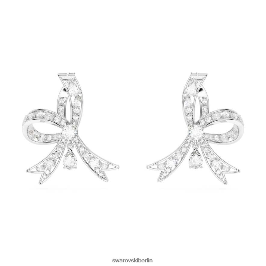 Swarovski Volta-Tropfenohrringe Schleife, weiß, rhodiniert Schmuck HLT448709