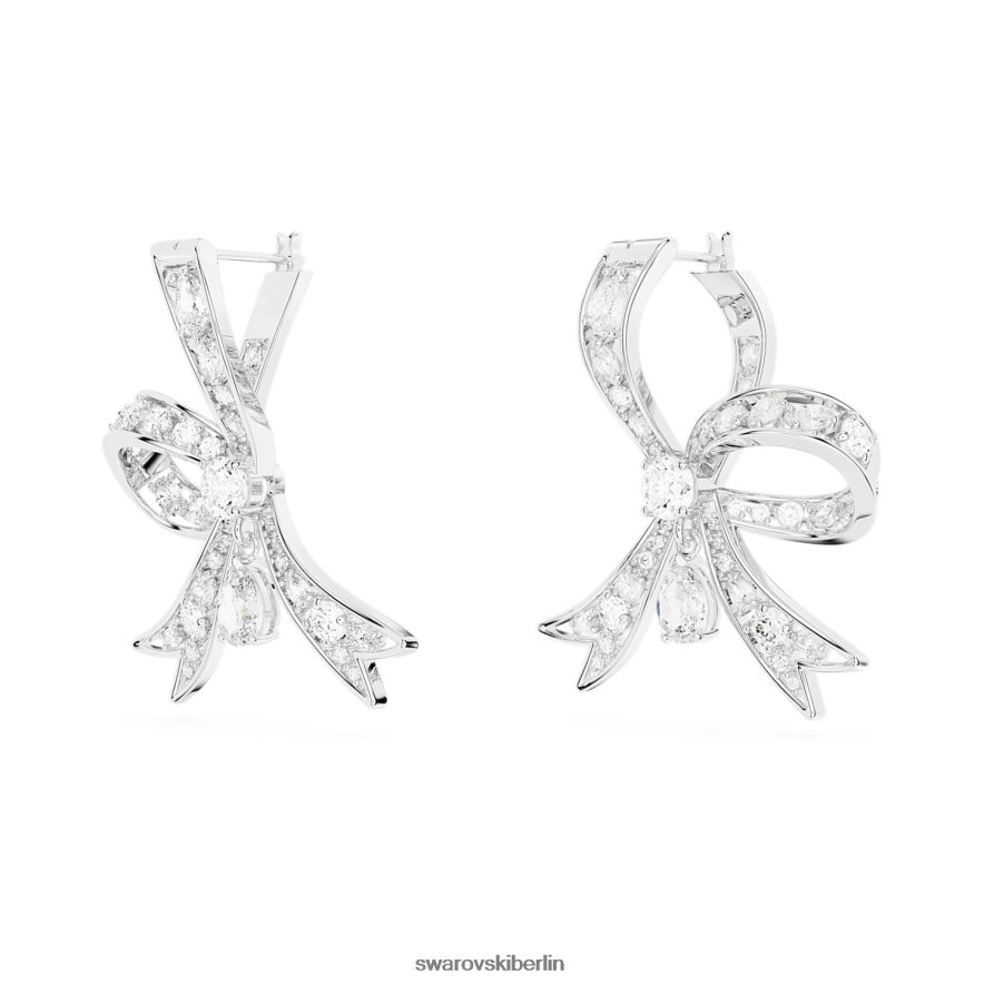Swarovski Volta-Tropfenohrringe Schleife, weiß, rhodiniert Schmuck HLT448709