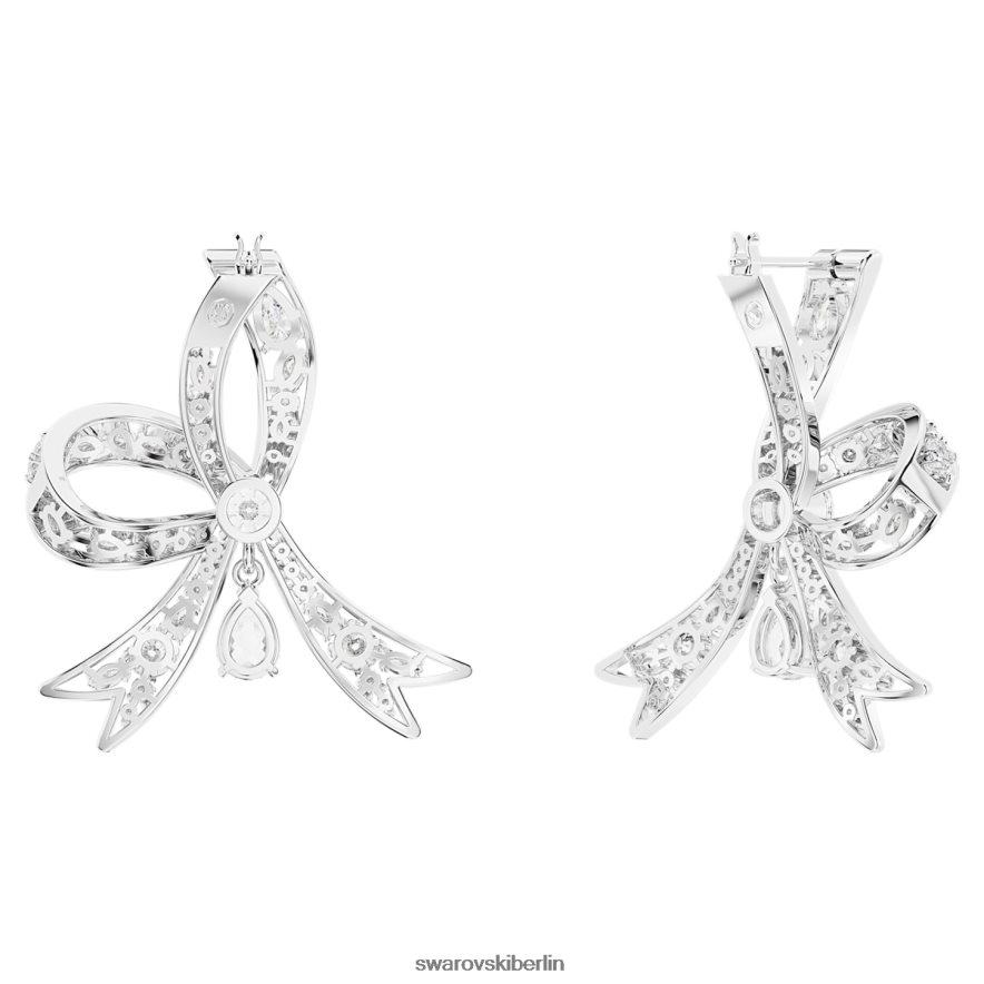 Swarovski Volta-Tropfenohrringe Schleife, weiß, rhodiniert Schmuck HLT448709