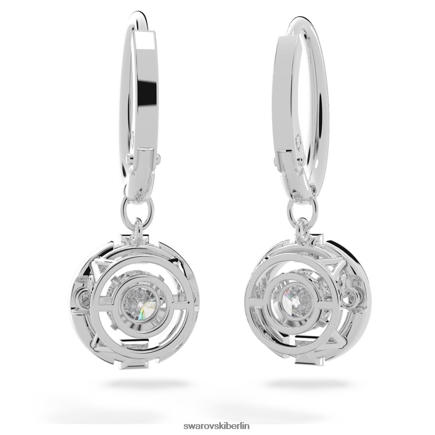 Swarovski funkelnde Tanz-Ohrringe Rundschliff, weiß, rhodiniert Schmuck HLT448768