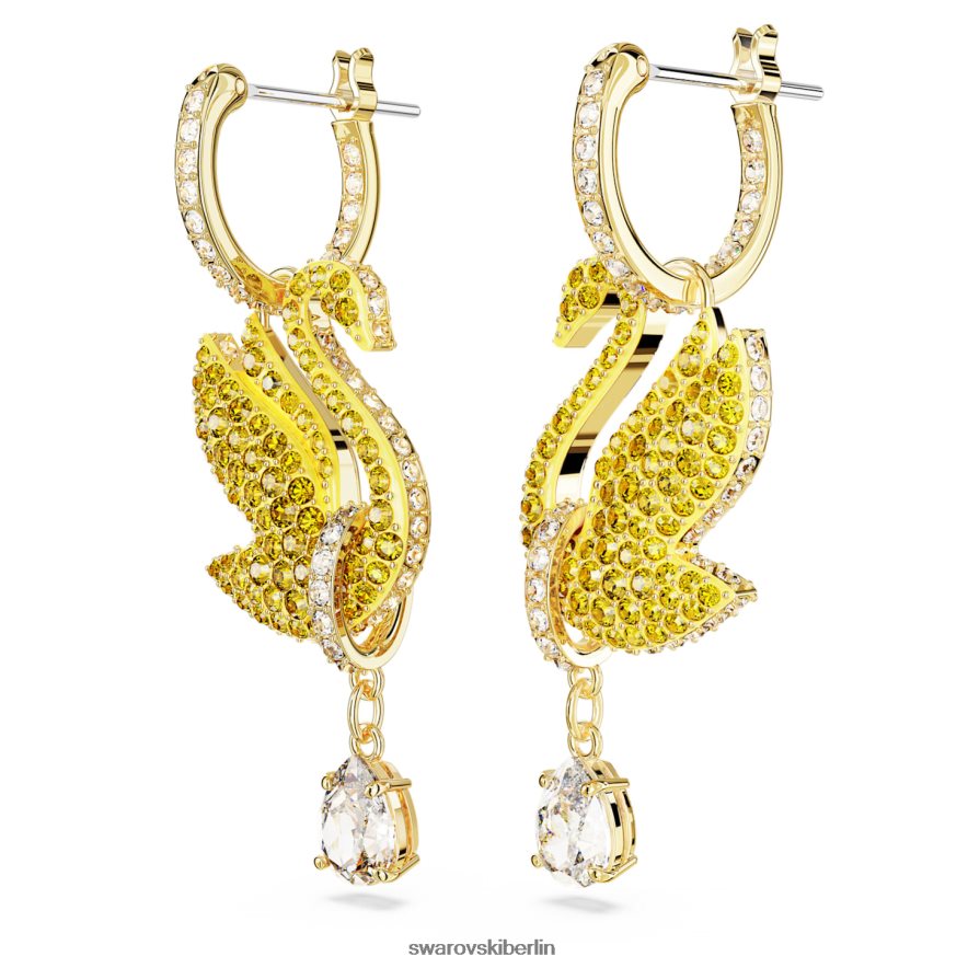 Swarovski kultige Schwanenohrringe Schwan, gelb, vergoldet Schmuck HLT448807