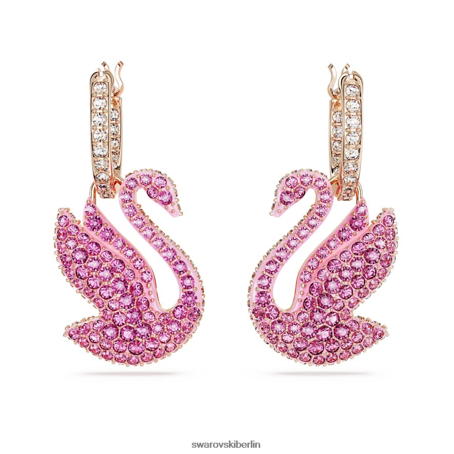 Swarovski kultige Schwanenohrringe Schwan, rosa, rosévergoldet Schmuck HLT448812