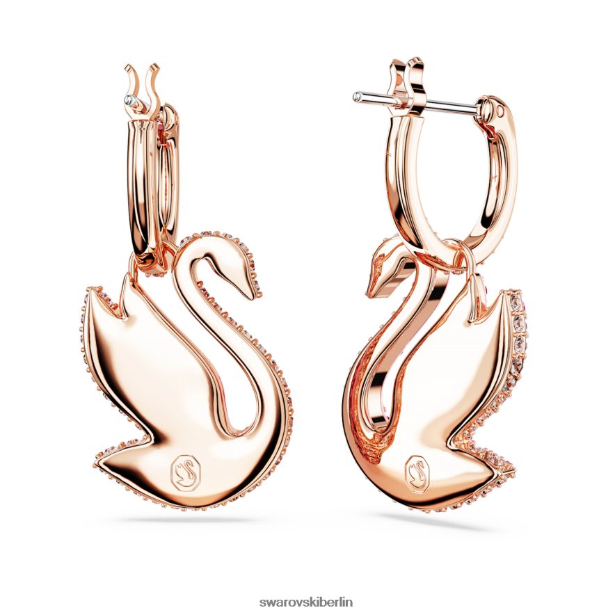 Swarovski kultige Schwanenohrringe Schwan, rosa, rosévergoldet Schmuck HLT448812