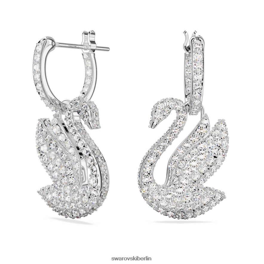 Swarovski kultige Schwanenohrringe Schwan, weiß, rhodiniert Schmuck HLT448810