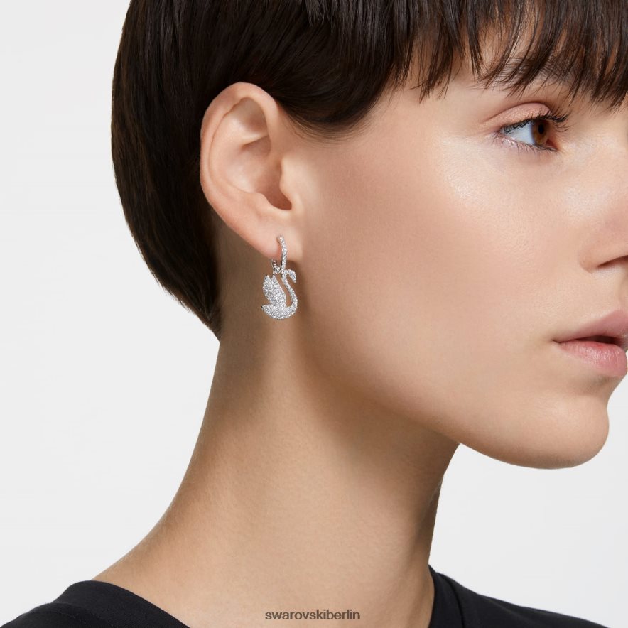Swarovski kultige Schwanenohrringe Schwan, weiß, rhodiniert Schmuck HLT448810