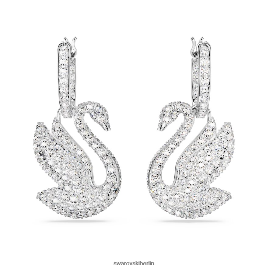 Swarovski kultige Schwanenohrringe Schwan, weiß, rhodiniert Schmuck HLT448810