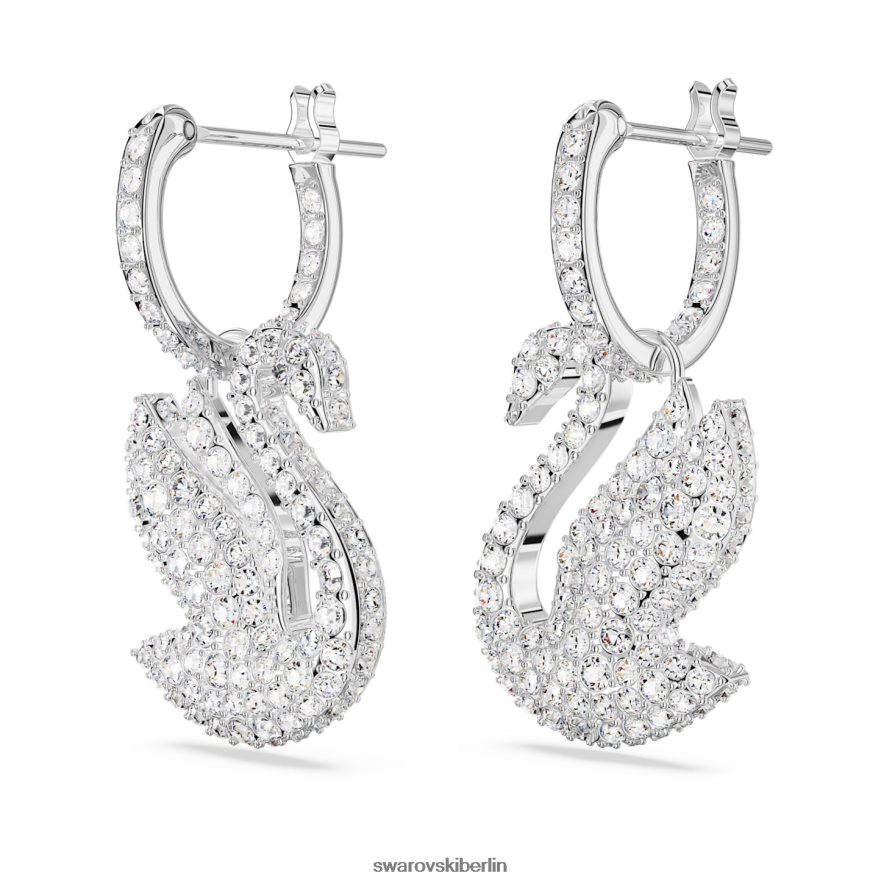 Swarovski kultige Schwanenohrringe Schwan, weiß, rhodiniert Schmuck HLT448810