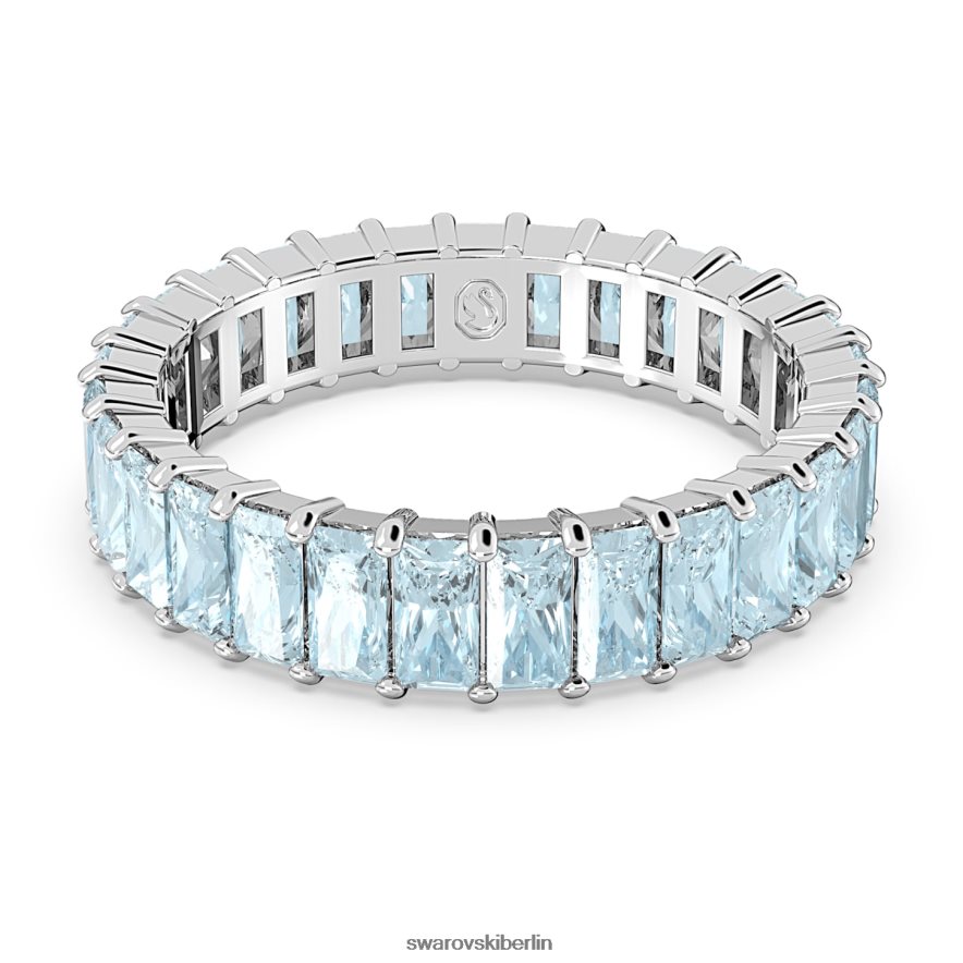 Swarovski Matrixring Baguetteschliff, blau, rhodiniert Schmuck HLT448993