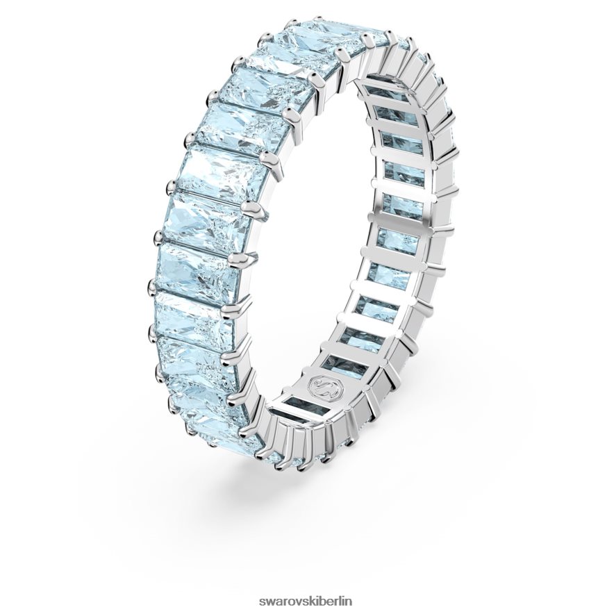 Swarovski Matrixring Baguetteschliff, blau, rhodiniert Schmuck HLT448993