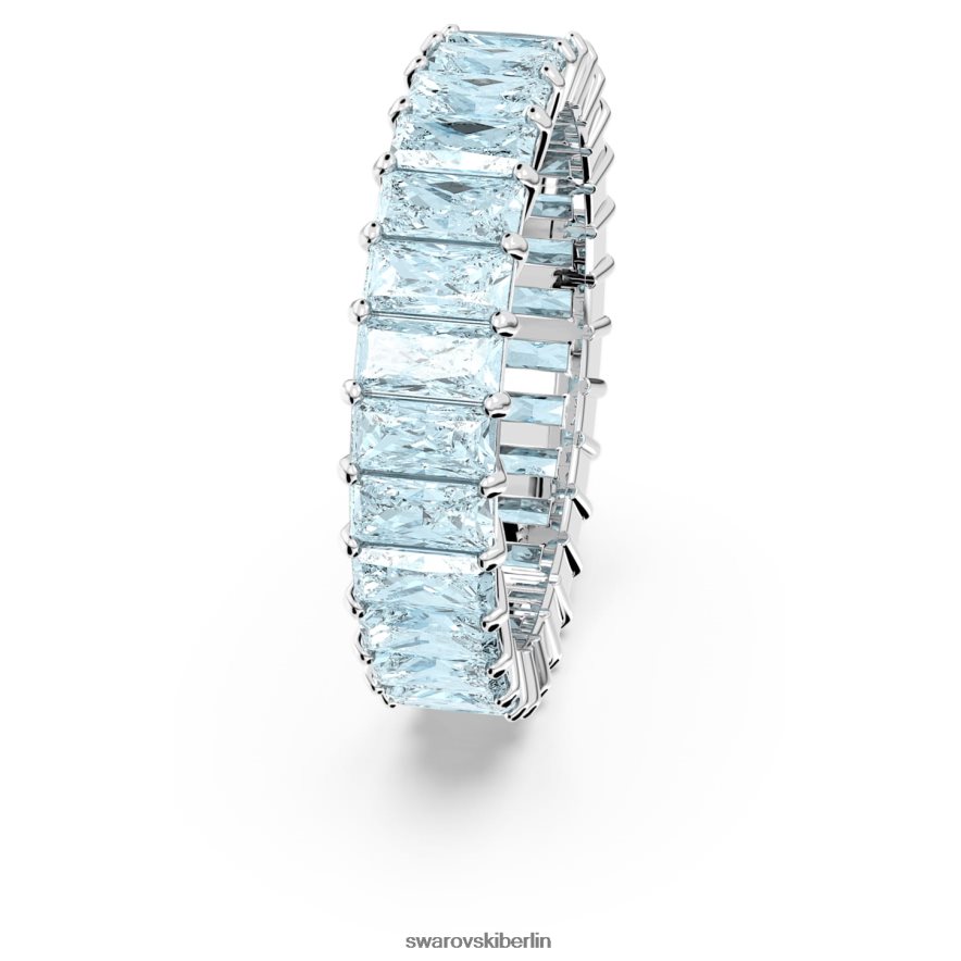 Swarovski Matrixring Baguetteschliff, blau, rhodiniert Schmuck HLT448993