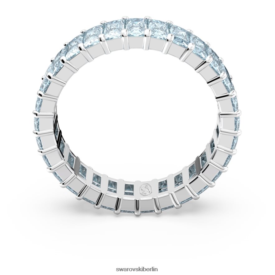 Swarovski Matrixring Baguetteschliff, blau, rhodiniert Schmuck HLT448993