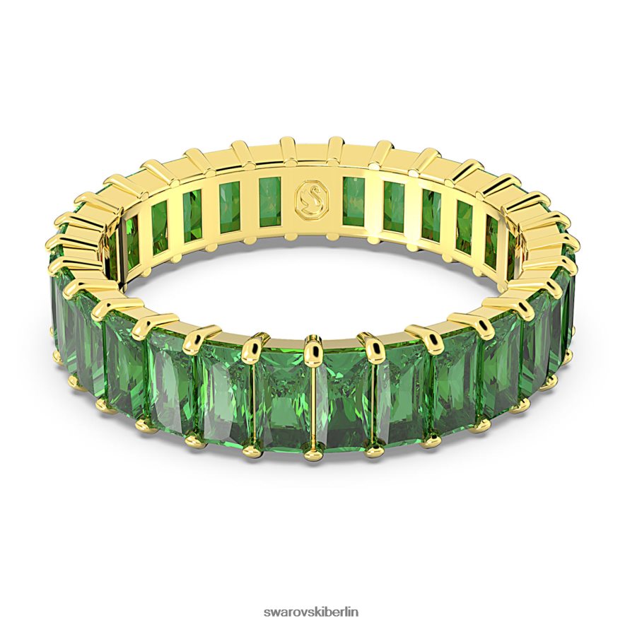 Swarovski Matrixring Baguetteschliff, grün, vergoldet Schmuck HLT448992