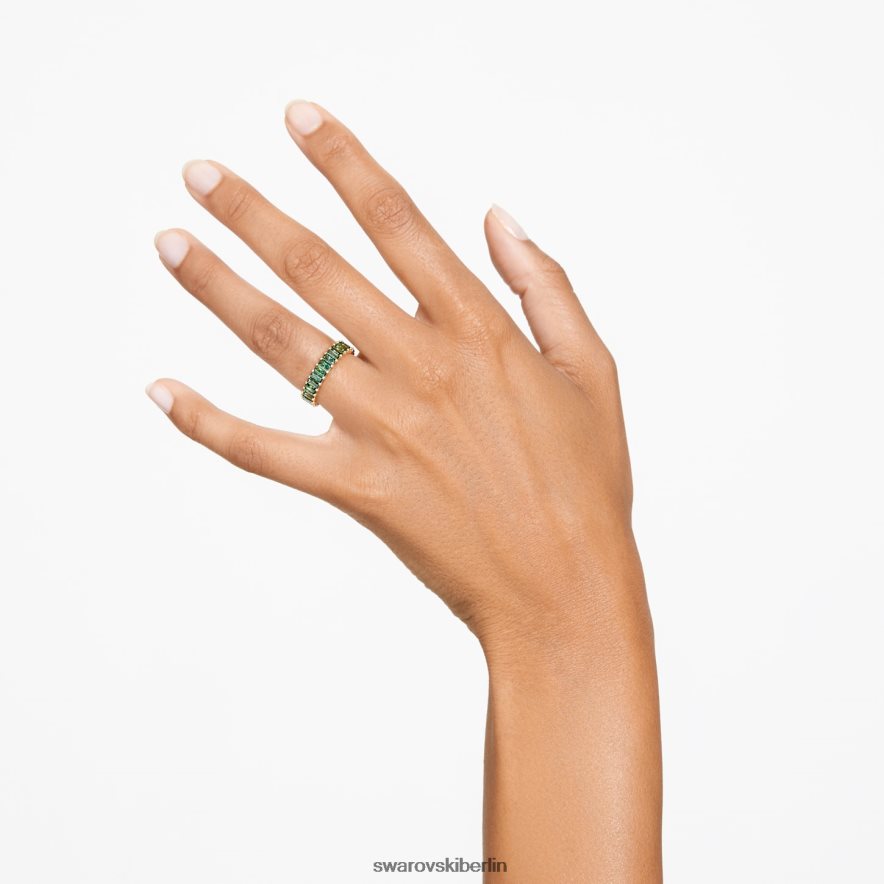 Swarovski Matrixring Baguetteschliff, grün, vergoldet Schmuck HLT448992