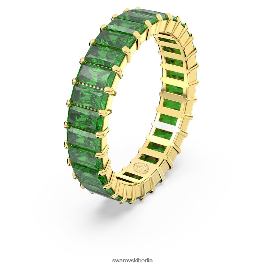 Swarovski Matrixring Baguetteschliff, grün, vergoldet Schmuck HLT448992