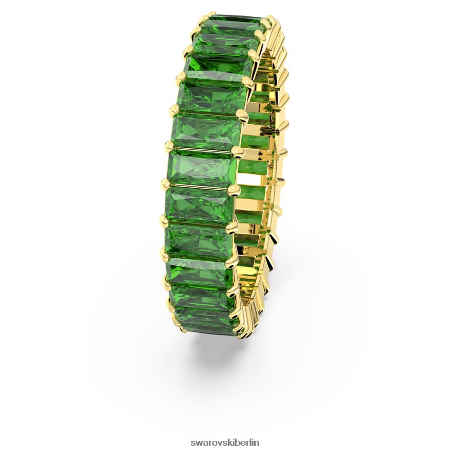 Swarovski Matrixring Baguetteschliff, grün, vergoldet Schmuck HLT448992