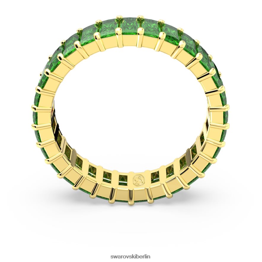 Swarovski Matrixring Baguetteschliff, grün, vergoldet Schmuck HLT448992