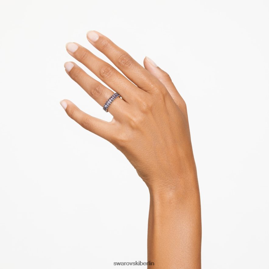 Swarovski Matrixring Baguetteschliff, grau, rutheniumbeschichtet Schmuck HLT448994