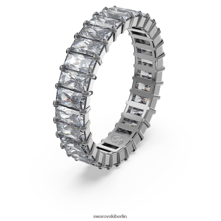 Swarovski Matrixring Baguetteschliff, grau, rutheniumbeschichtet Schmuck HLT448994