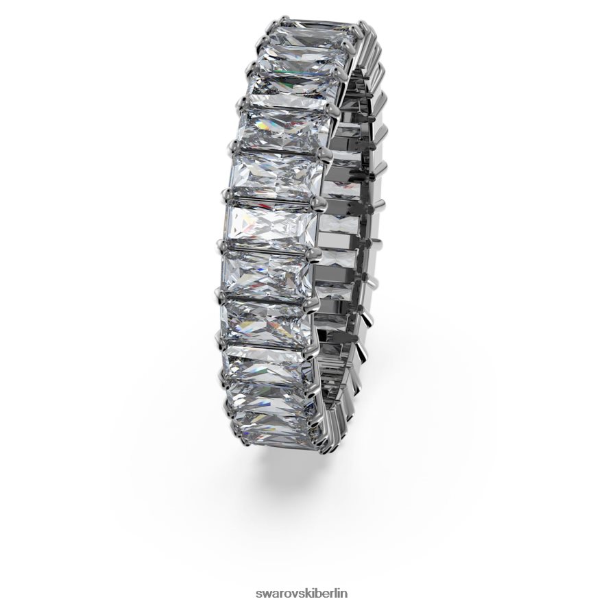 Swarovski Matrixring Baguetteschliff, grau, rutheniumbeschichtet Schmuck HLT448994