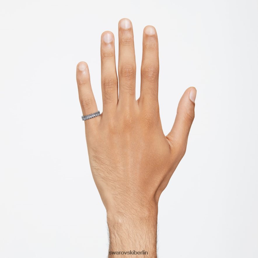 Swarovski Matrixring Baguetteschliff, grau, rutheniumbeschichtet Schmuck HLT448994
