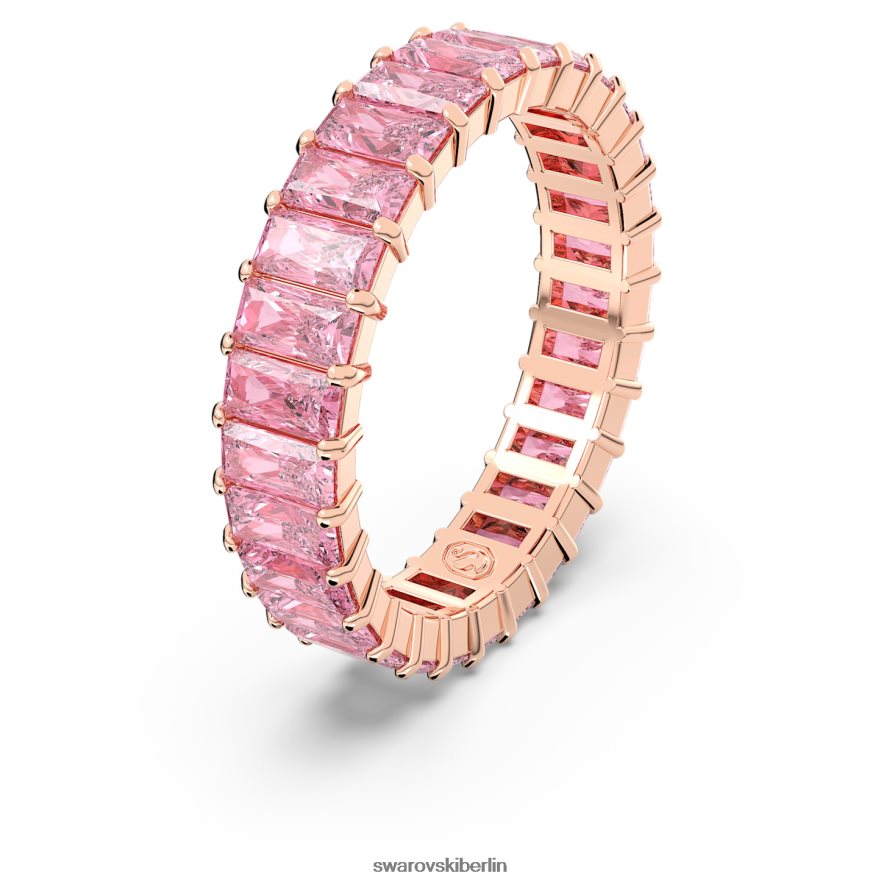Swarovski Matrixring Baguetteschliff, rosa, rosévergoldet Schmuck HLT4481000