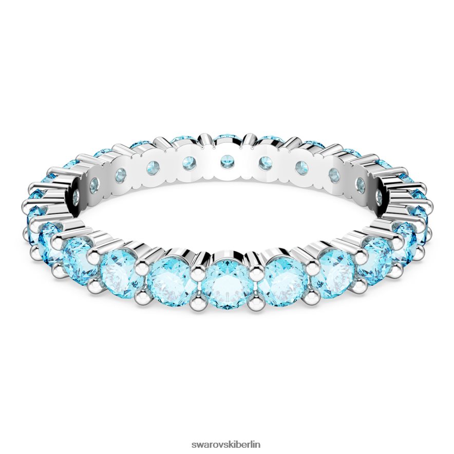 Swarovski Matrixring Rundschliff, blau, rhodiniert Schmuck HLT4481005